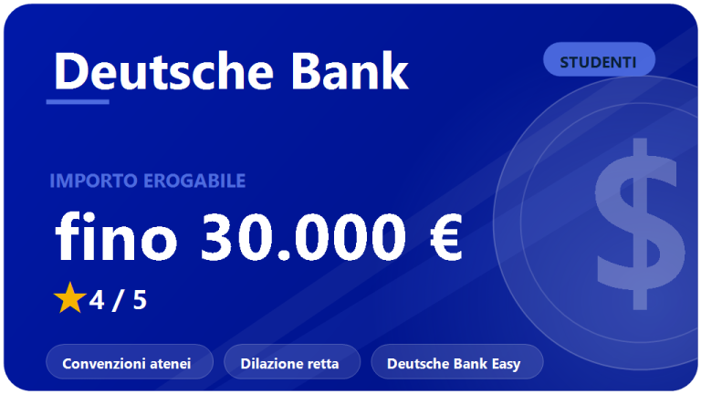 Deutsche Bank: recensione prestito studenti 2026