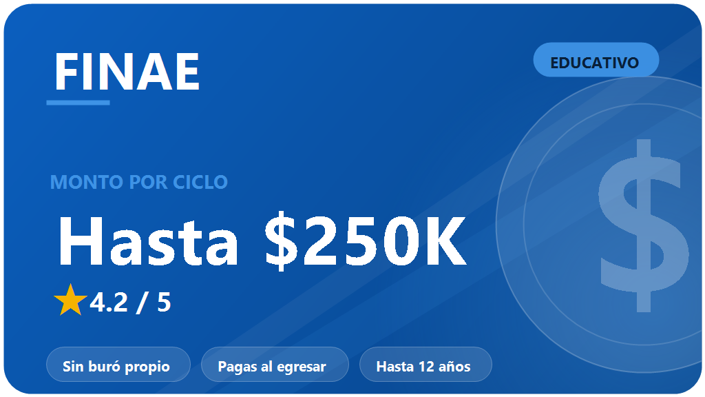 FINAE crédito educativo: opiniones 2026