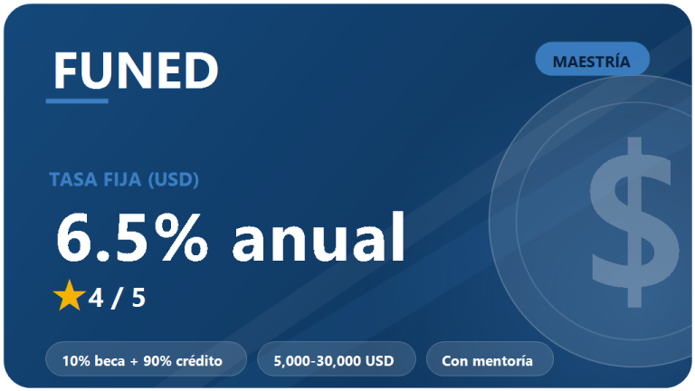 FUNED crédito para maestría: opiniones 2026