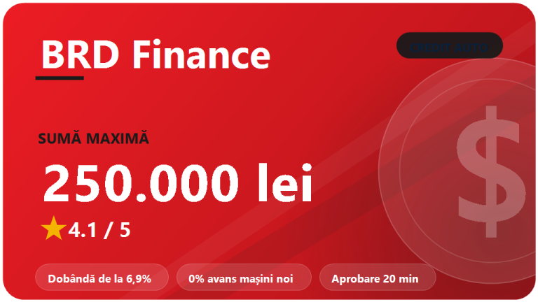 BRD Finance credit auto : recenzie 2026